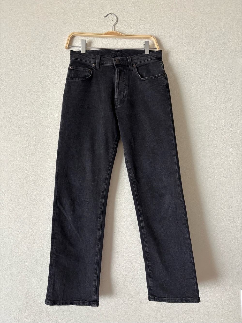 6397 The 495 Straight-Leg Italian Denim Jeans in Old Black Size 26